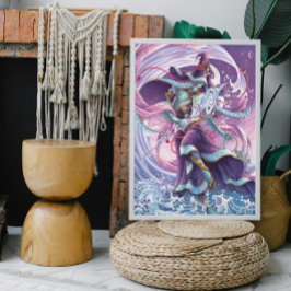 Póster Mano de hechicero celeste dibujada