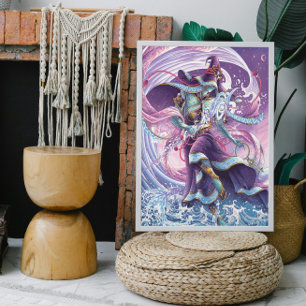 Póster Mano de hechicero celeste dibujada
