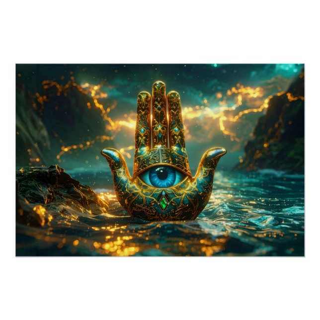 PÓSTER MANO DE JAMSA – MANO DE FÁTIMA – ZEN BUDISMO (Anverso)