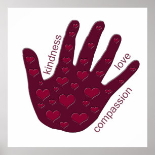 Póster Mano de los corazones