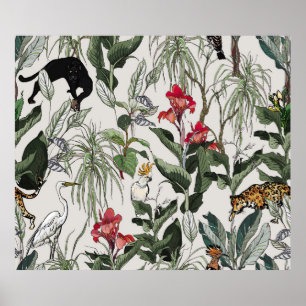 Póster Mano de patrón sin soldadura dibujada Ilustracion 