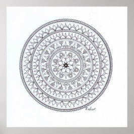 Póster Mano Dibuja Mandala Poster Para Colocar