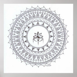 Póster Mano Dibuja Mandala Poster Para Colocar