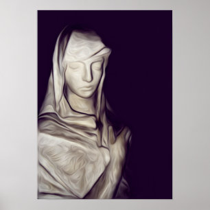 Póster mano en el corazón