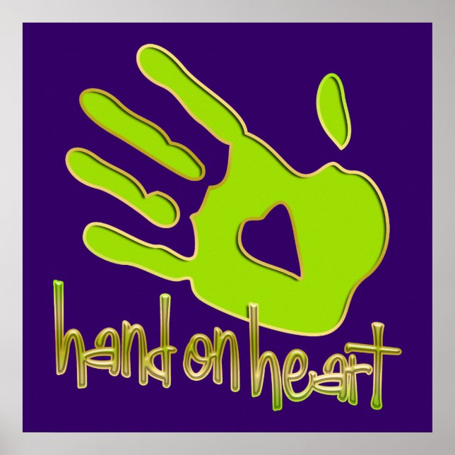 Póster mano en el corazón (Frente)