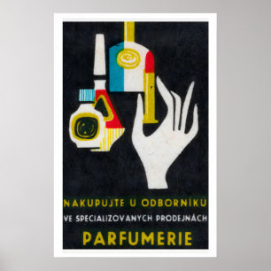 Póster Mano Estilizada Sosteniendo Un Frasco De Perfume