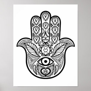 Póster Mano inspirada 2 de Hamsa