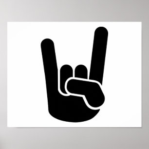 Póster Mano Metalizado de rock