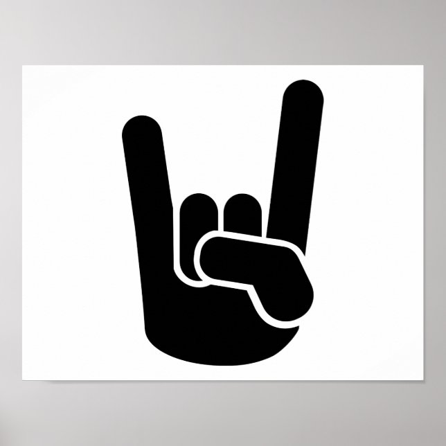 Póster Mano Metalizado de rock (Frente)