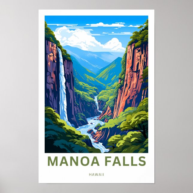 Póster Manoa Falls Hawaii Viaje Imprimir (Frente)