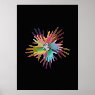 Póster Manos alrededor del mundo