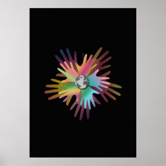 Póster Manos alrededor del mundo