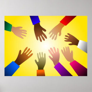 Póster Manos coloridas