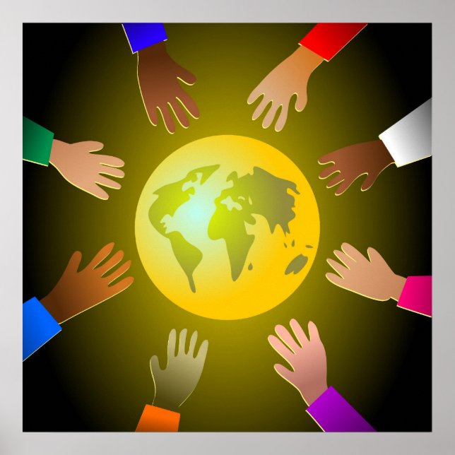 Póster Manos coloridas (Frente)