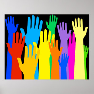 Póster Manos coloridas