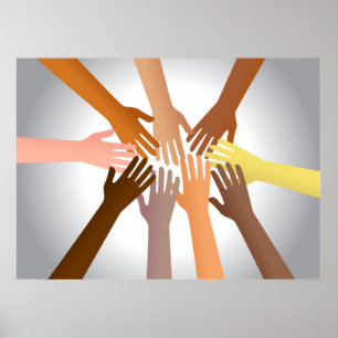 Póster Manos coloridas