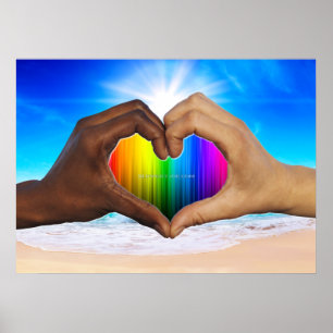 Póster Manos con corazón de SlipperyJoe manos masculinas