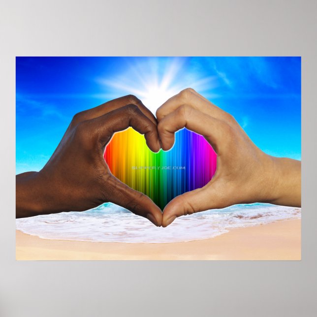 Póster Manos con corazón de SlipperyJoe manos masculinas  (Frente)
