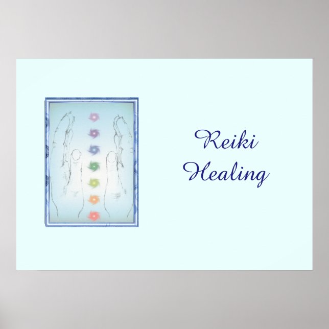 Póster Manos curadoras de Reiki (Frente)