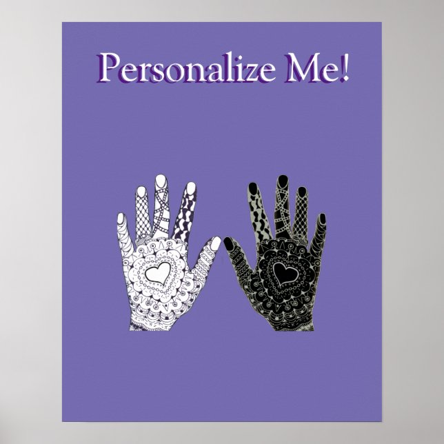 Póster Manos de amistad negras y blancas (Frente)