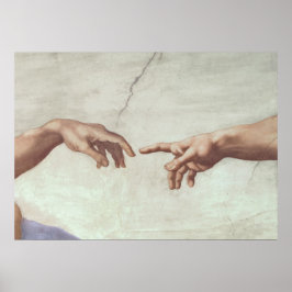 Póster Manos de Dios y de Adán