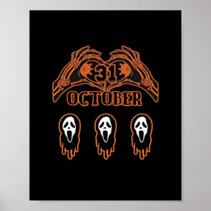 Póster Manos De Esqueleto Para Halloween Clásico