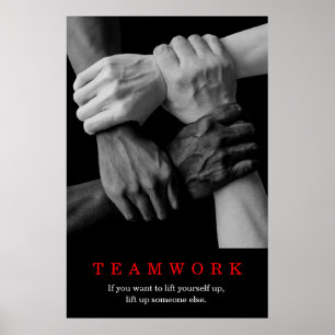 Póster Manos de la cita Inspiradora motivacional del trab