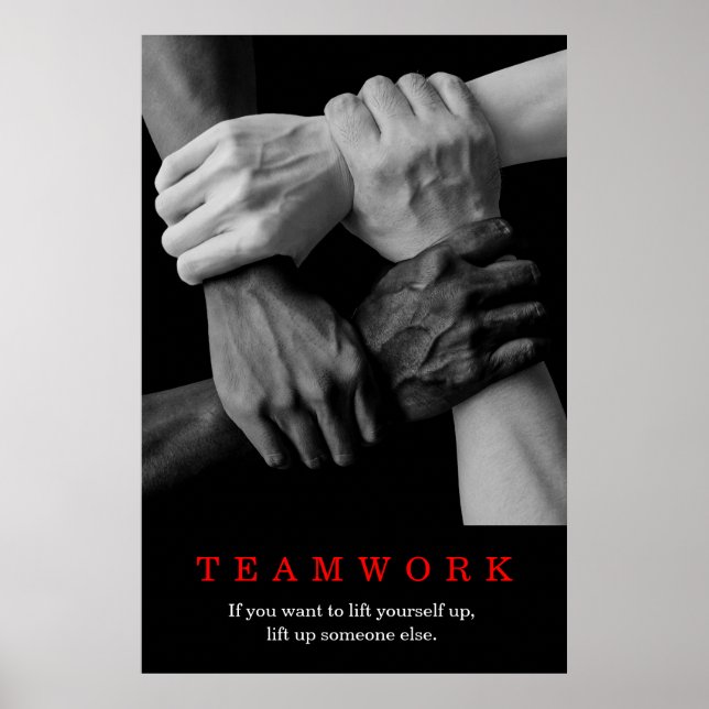 Póster Manos de la cita Inspiradora motivacional del trab (Frente)