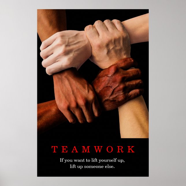 Póster Manos de la cita Inspiradora motivacional del trab (Frente)