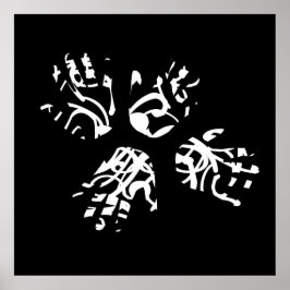 Póster manos de palma geométricas abstractas