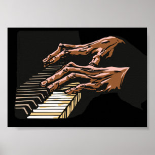Póster Manos de pianista tocando el piano – 