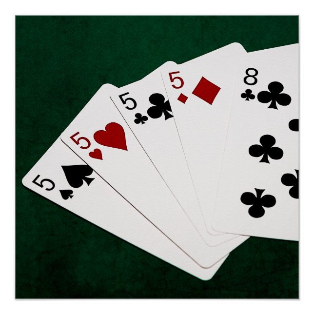 Póster Manos de póquer - Cuatro de una especie - Cinco y  (Anverso)