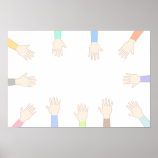 Póster Manos de todos, conectando manos.