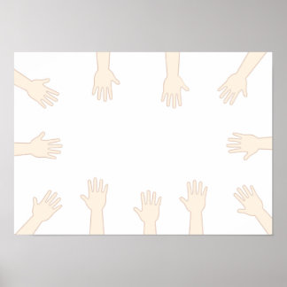 Póster Manos de todos, conectando manos.
