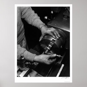 Póster Manos del trabajador 1943 del torno