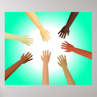Póster Manos diversas