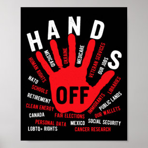 Póster Manos Fuera de Medicaid Medicare Seguridad Social 