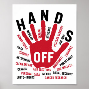 Póster Manos Fuera Medicaid Medicare Seguridad Social Tru