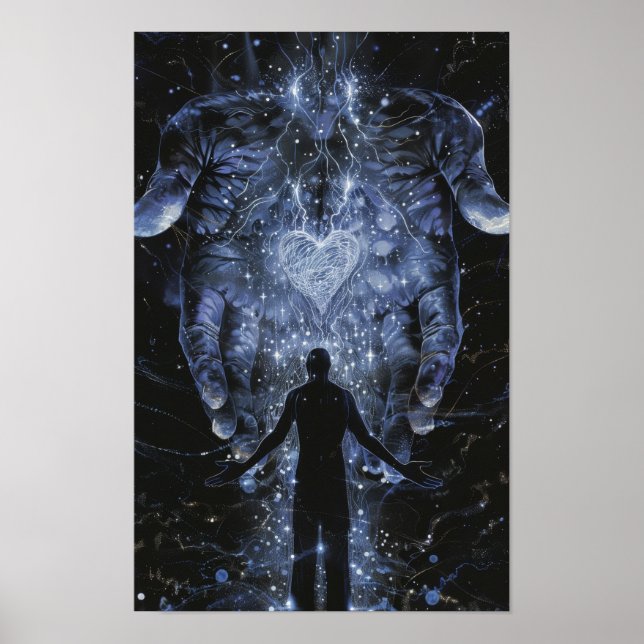 Póster Manos gigantes sujetando al Poster del corazón - A (Frente)