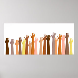 Póster Manos levantadas