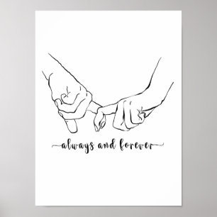Póster Manos Parejas Siempre Y Para Siempre