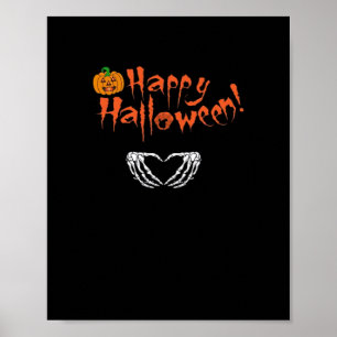 Póster Manos Skeleton espumosas. Feliz Halloween.