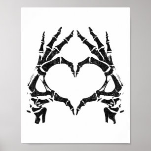 Póster Manos Skeleton Heart - Halloween - Manos Skeleton