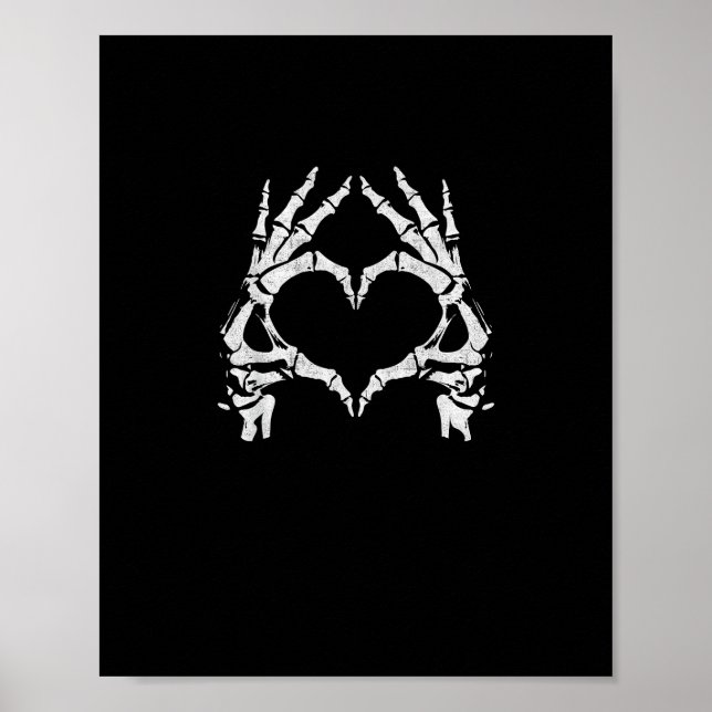 Póster Manos Skeleton Heart - Halloween - Manos Skeleton (Frente)