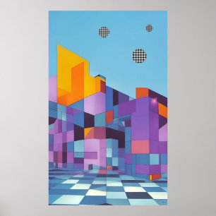 Póster Mansión costera moderna (versión A) - Ken Gage Art