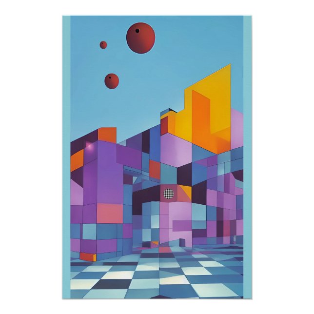 Póster Mansión costera moderna (versión B) - Ken Gage Art (Anverso)