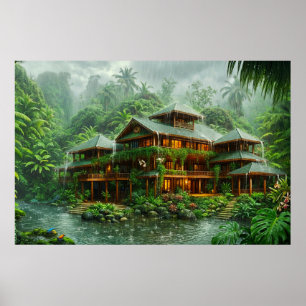 Póster Mansión de la Selva Tropical