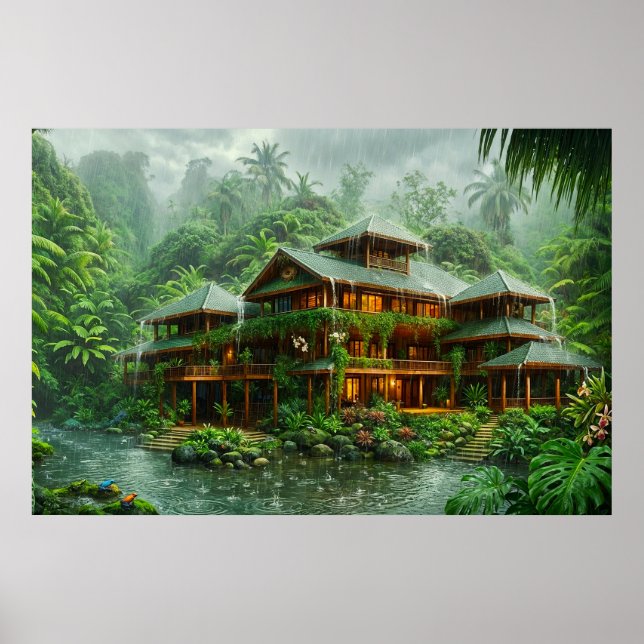 Póster Mansión de la Selva Tropical (Frente)