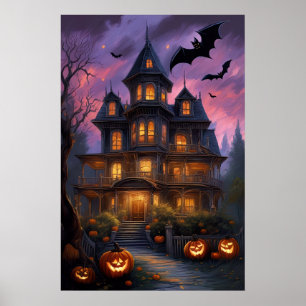 Póster Mansión mística, Halloween fantasmal