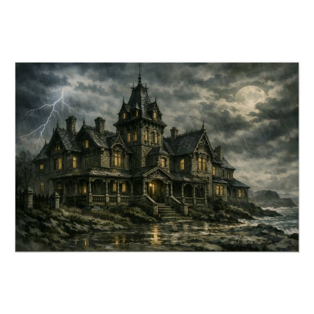 Póster Mansión Victoriana de BurnsInHell (Anverso)